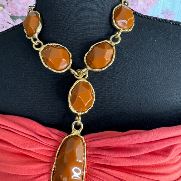 Sky Top Snake embellishment Orange sleeveless top Small - Picture 5 of 8